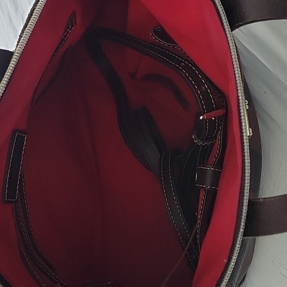 Dooney & Bourke Satchel Brown Chevron Leather - Picture 6 of 9